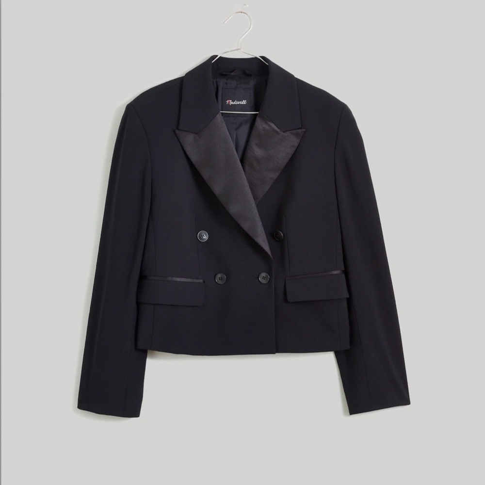 Madewell Cropped Tuxedo Blazer NWT - Picture 5 of 6